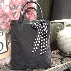 Gucci Black Tote with Polka Dot Accent